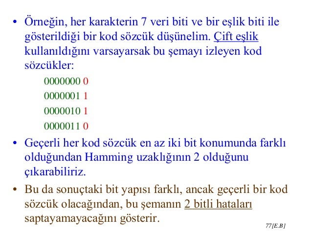 Hamming kodu. Sayısal bilgilerin kodlanması Hamming kodu. Sayısal bilgilerin kodlanması